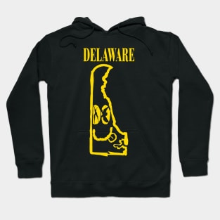 Delaware Grunge Smiling Face Black Background Hoodie